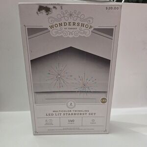 2 pc Wondershop LED Starburst Set Light Target Battery Operated Timer. 12"